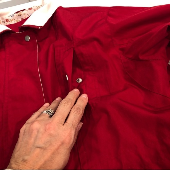 Dunnes Stores Red Parka Jacket Trench Rain Coat Mid-Length Lined Size 16-18 XL - Picture 5 of 14